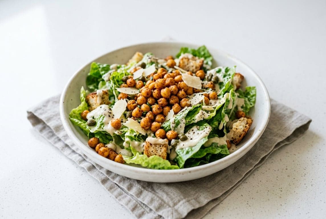 Vegan Caesar with Chickpeas
