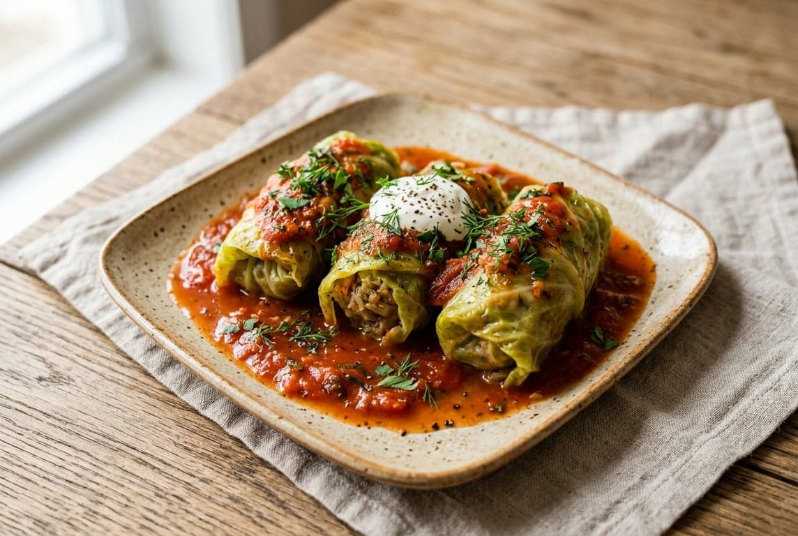 Vegetarian Stuffed Cabbage Rolls