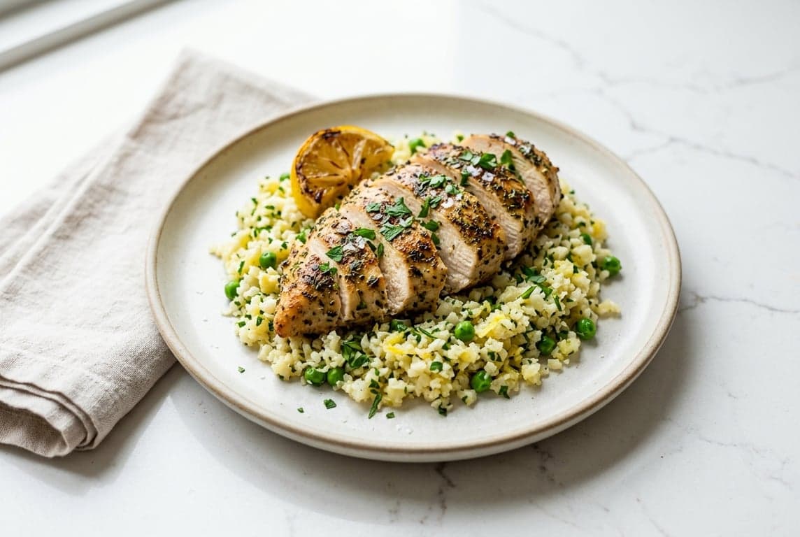 Lemon Herb Chicken with Cauliflower Rice