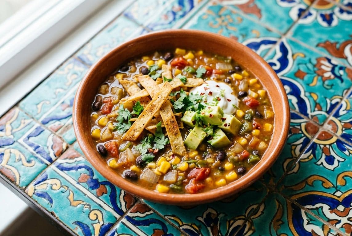Corn & Bean Tortilla Soup