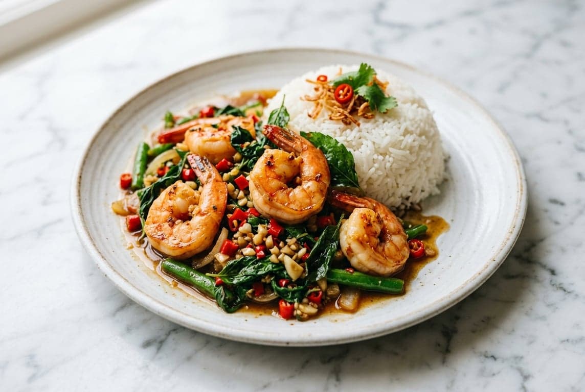 Thai Basil Prawn Stir-Fry