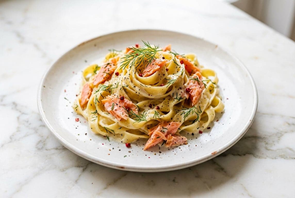 Tagliatelle with Smoked Salmon & Dill