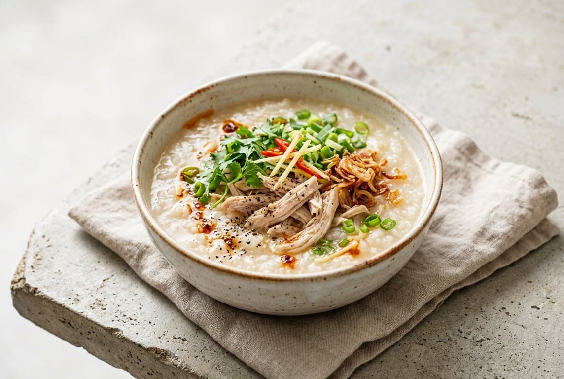 Cháo Gà (Chicken Rice Porridge)