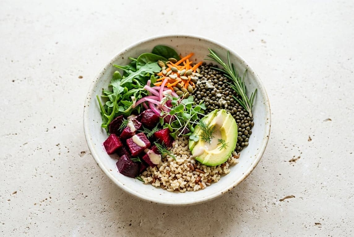 Lentil & Roasted Beet Protein Bowl