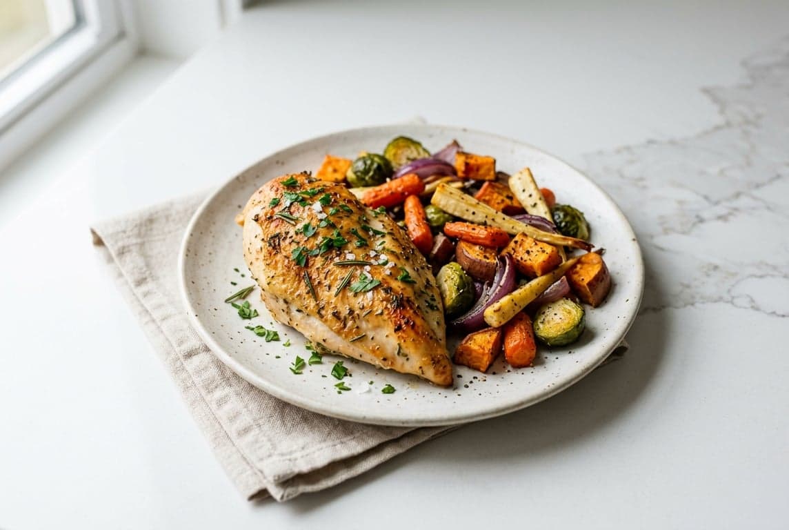 Whole30 Baked Chicken & Root Vegetables
