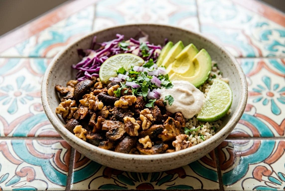 Walnut & Mushroom Tacos Bowl