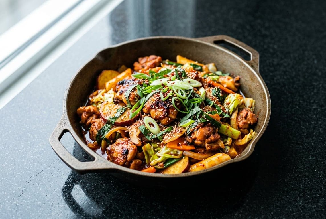 Dakgalbi (Spicy Stir-Fried Chicken)