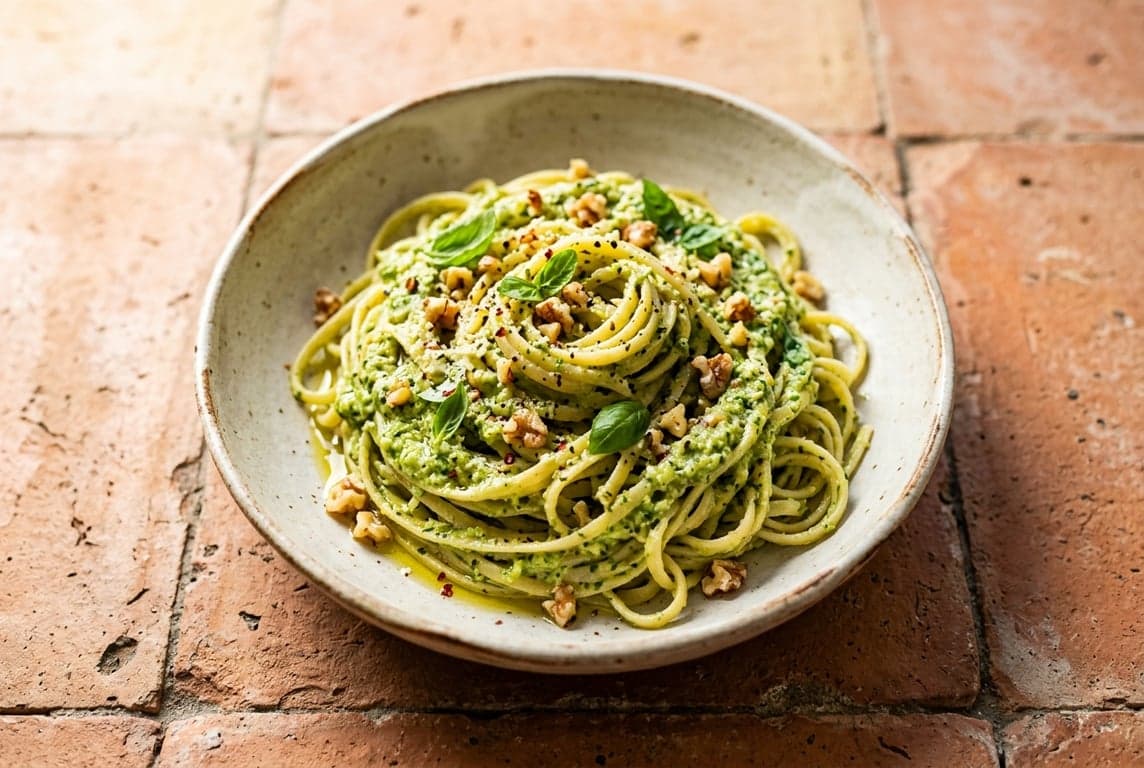 Zucchini & Walnut Pesto Pasta