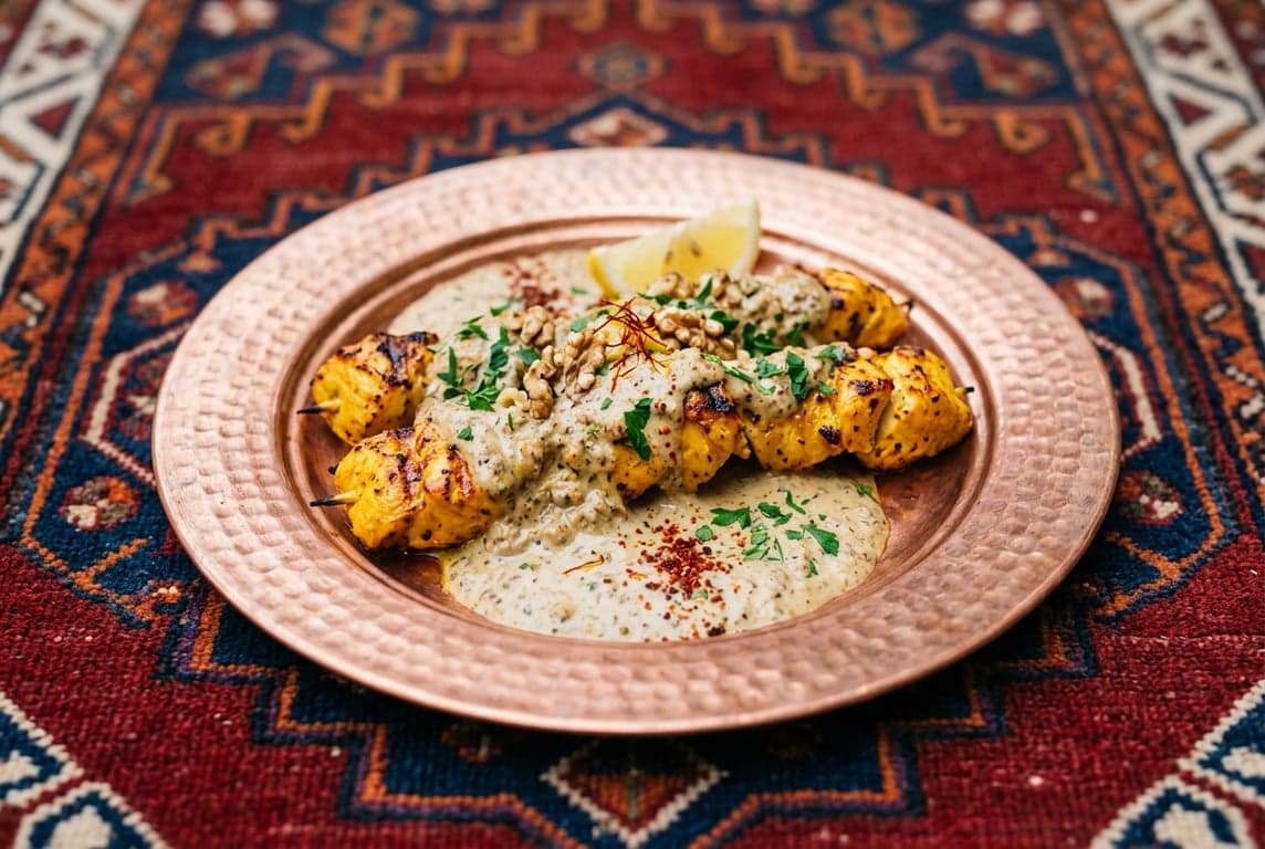 Saffron Chicken with Walnut Sauce