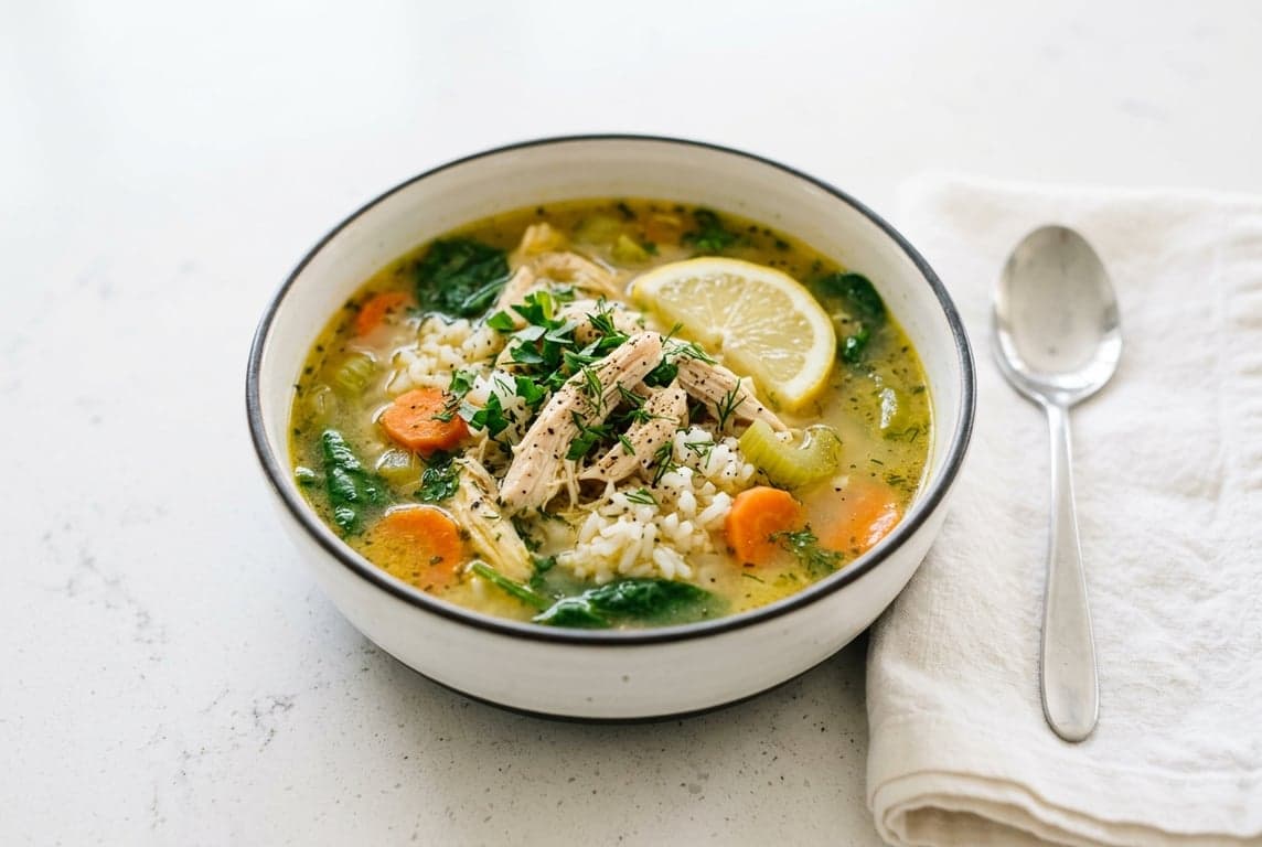 Nut-Free Lemon Chicken & Rice Soup