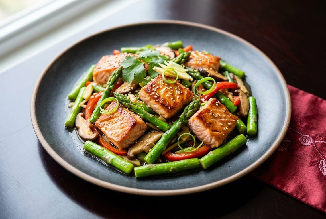 Salmon & Asparagus Stir-Fry