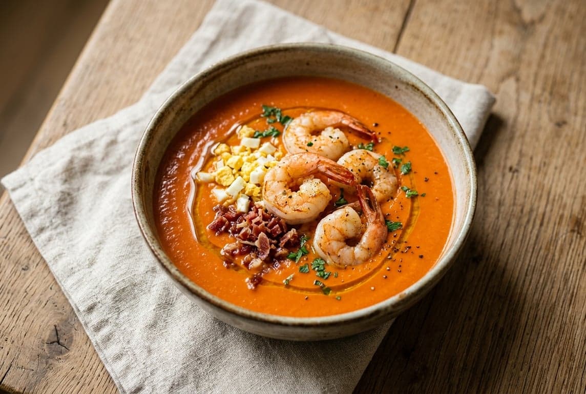 Salmorejo with Prawns
