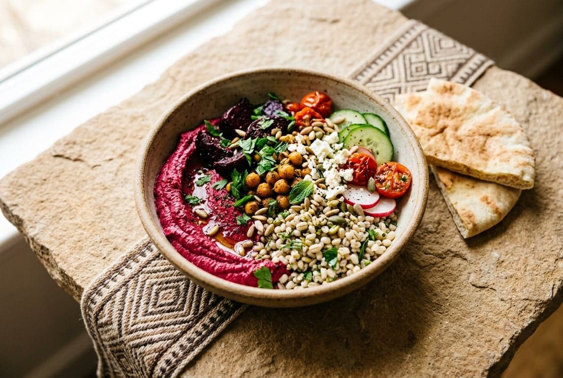 Beet Hummus & Grain Bowl
