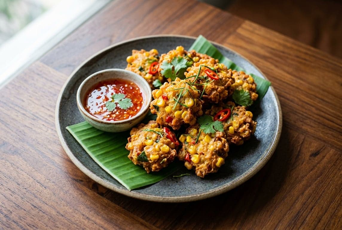 Thai Sweet Corn and Red Curry Fritters