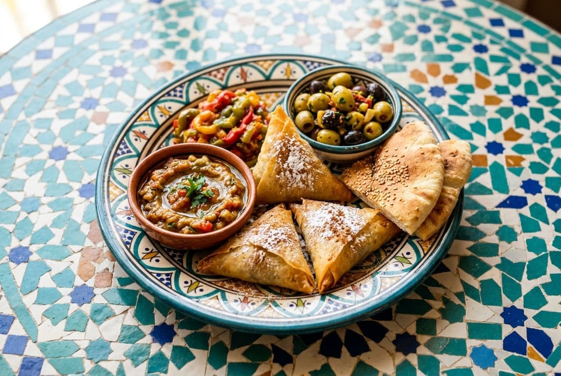 Moroccan Snack Plate with Briouats