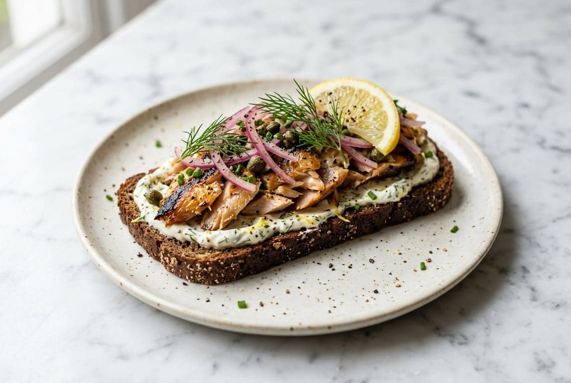 Open Smoked Mackerel on Rye