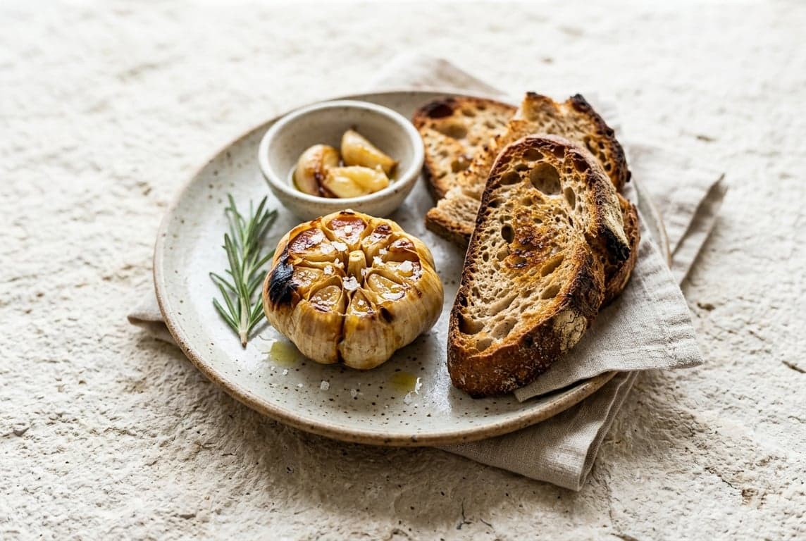 Whole Roasted Garlic with Crusty Sourdough