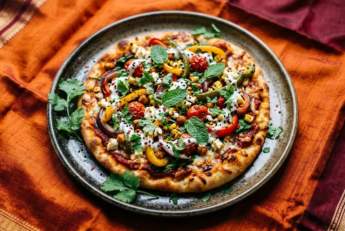 Veggie Naan Pizza Plate
