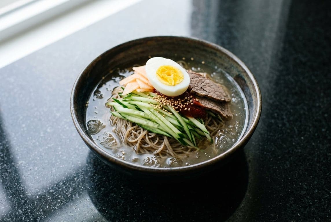 Korean Cold Noodles with Cucumber