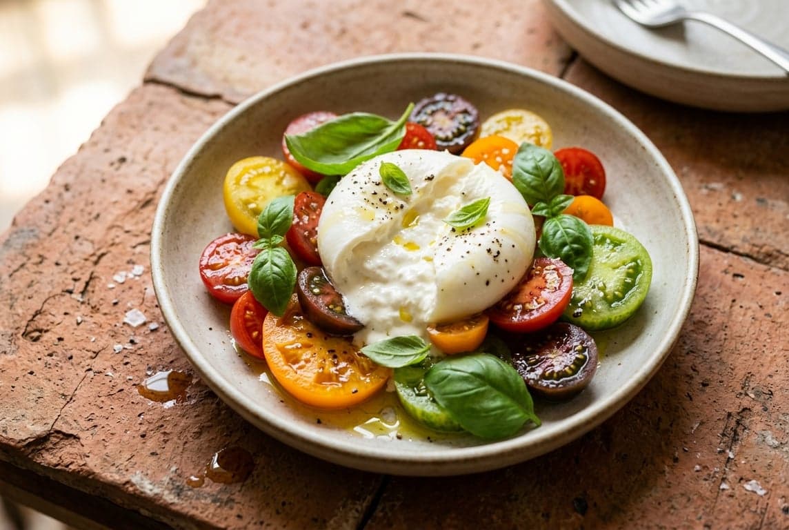 Burrata with Heritage Tomatoes