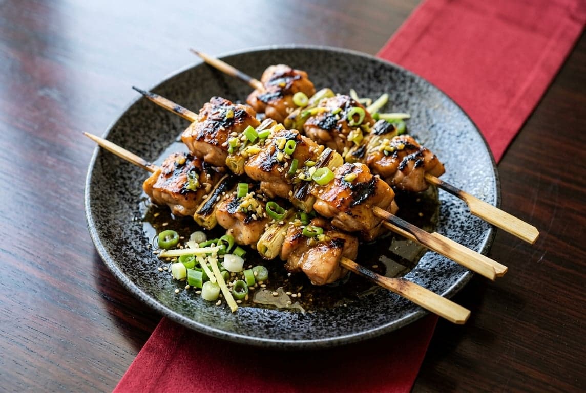 Cantonese Chicken Skewers with Scallion Oil
