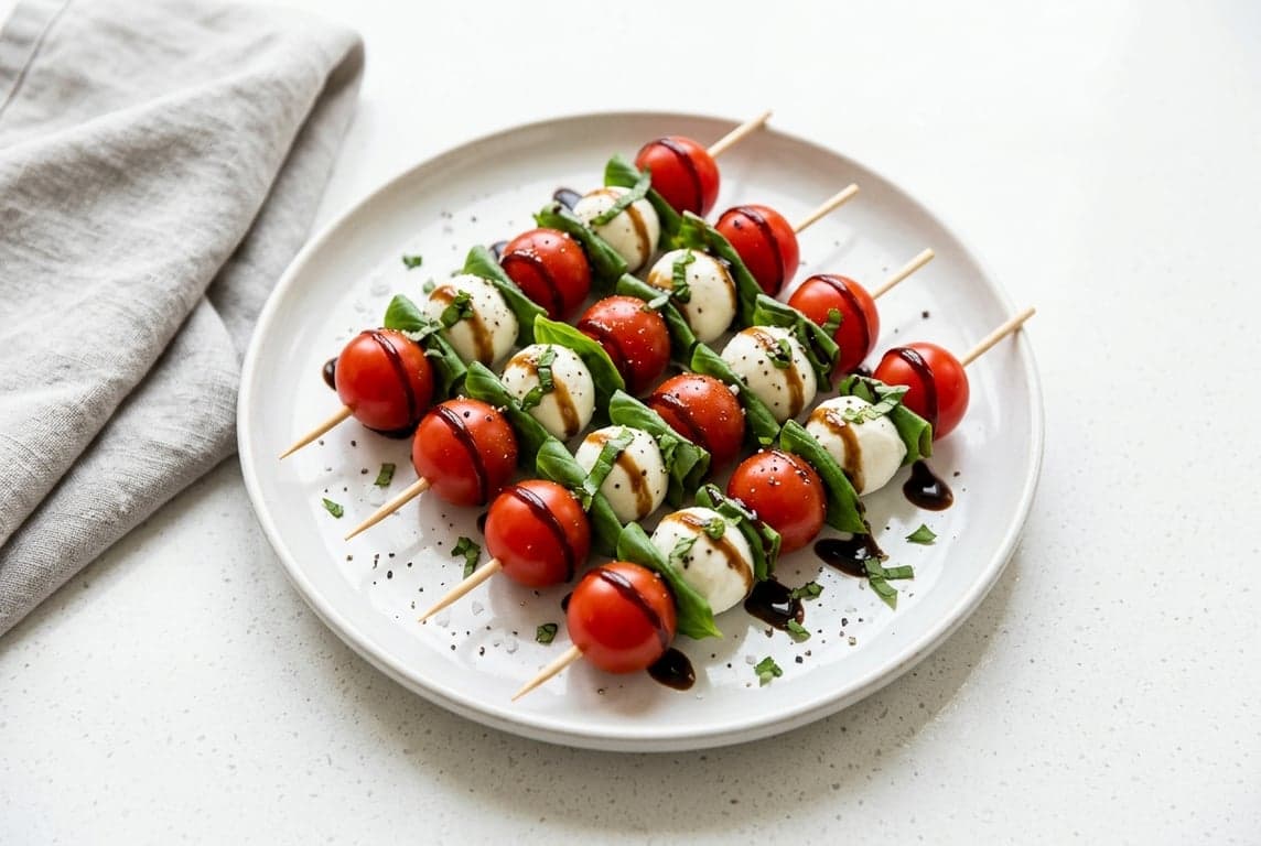 Caprese Skewers with Balsamic Glaze