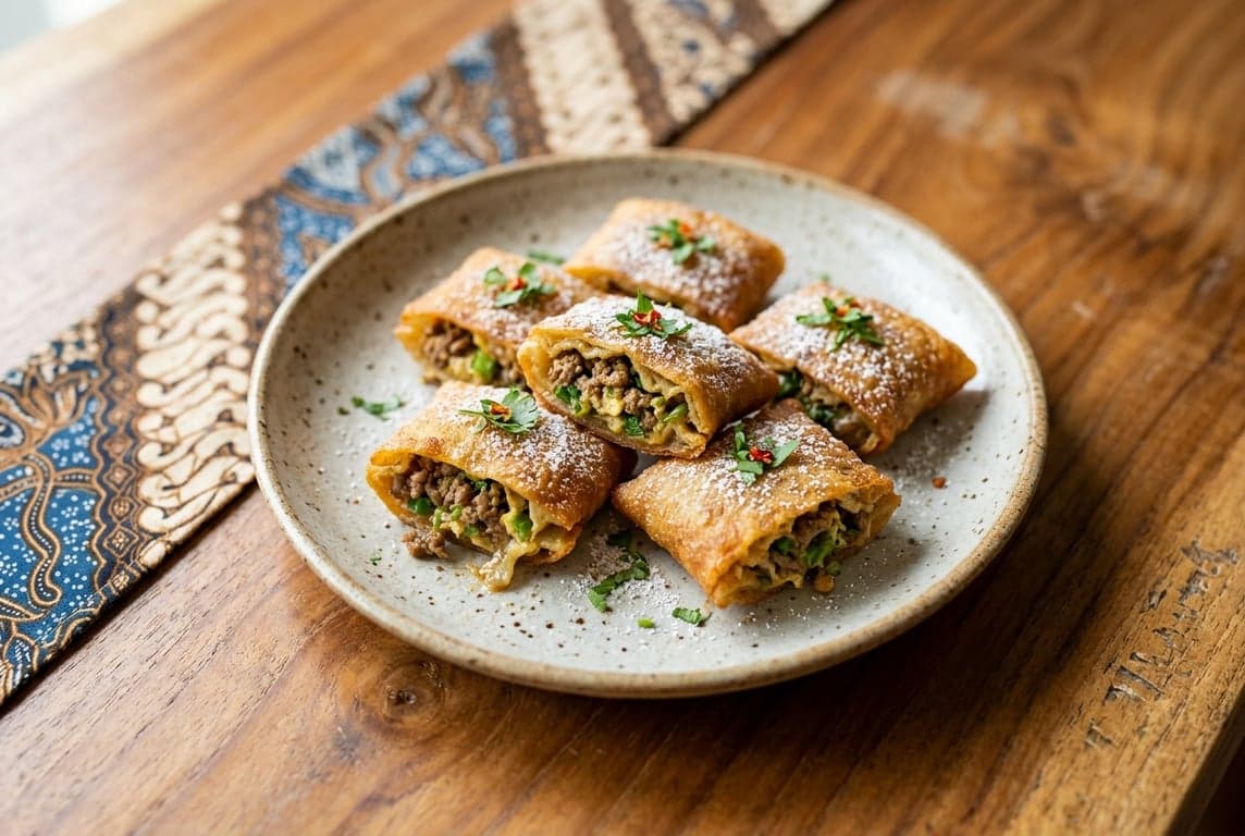 Mini Crispy Stuffed Martabak Pancakes