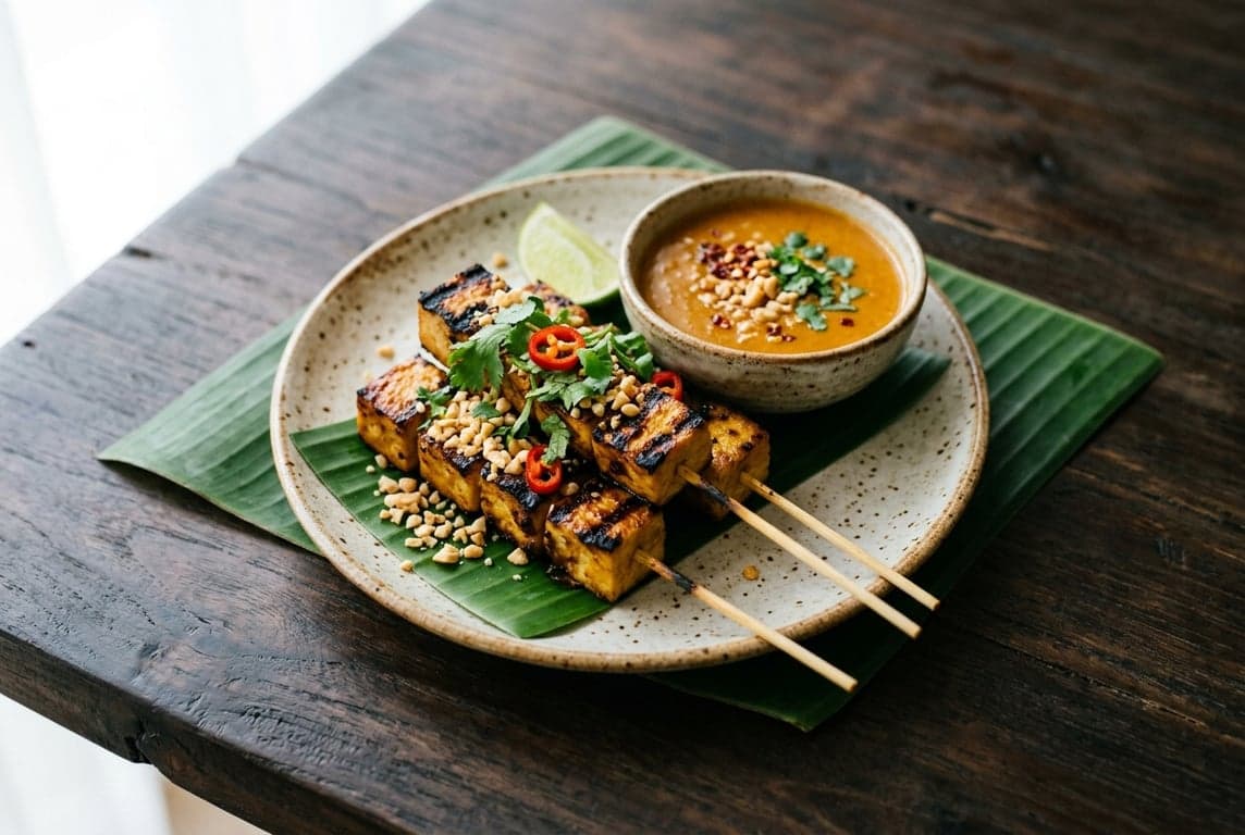 Tofu Satay with Peanut Sauce