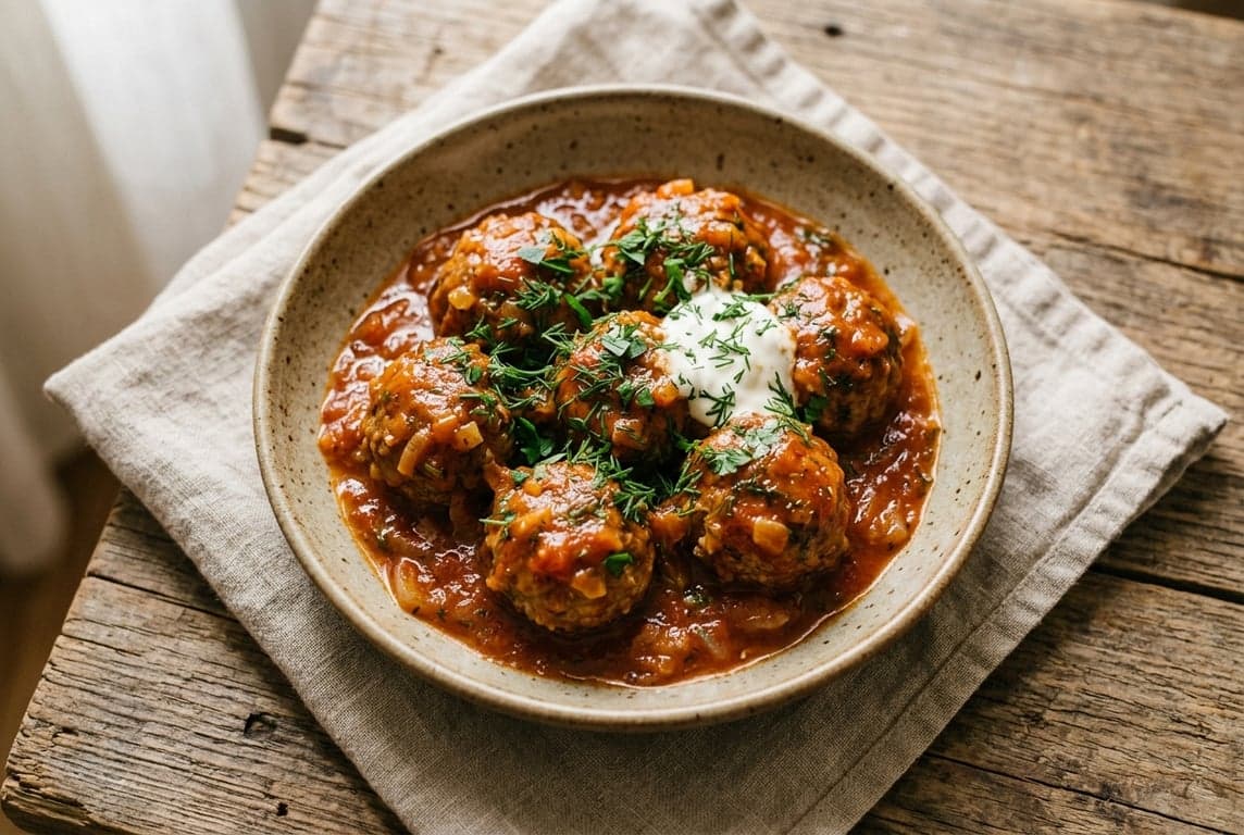 Tefteli (Slavic Meatballs in Tomato Sauce)