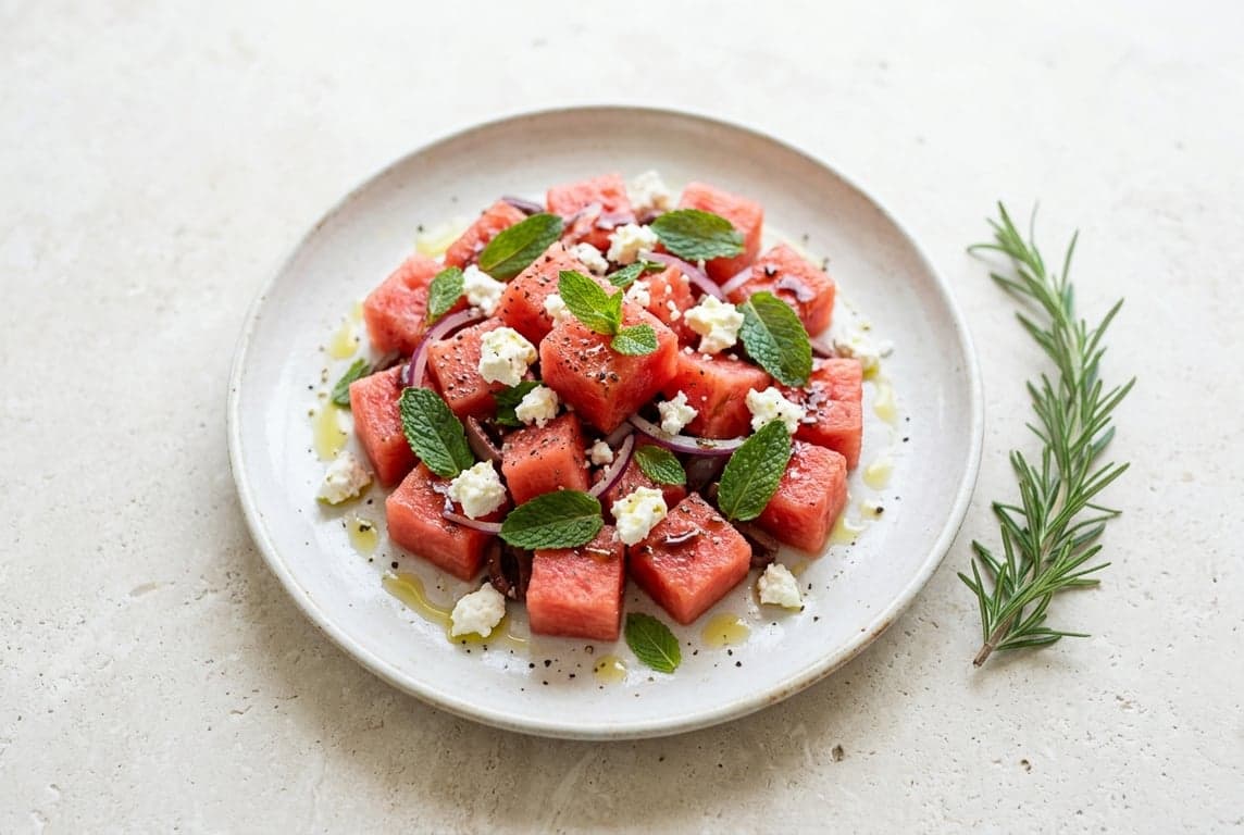 Watermelon, Feta & Mint Salad