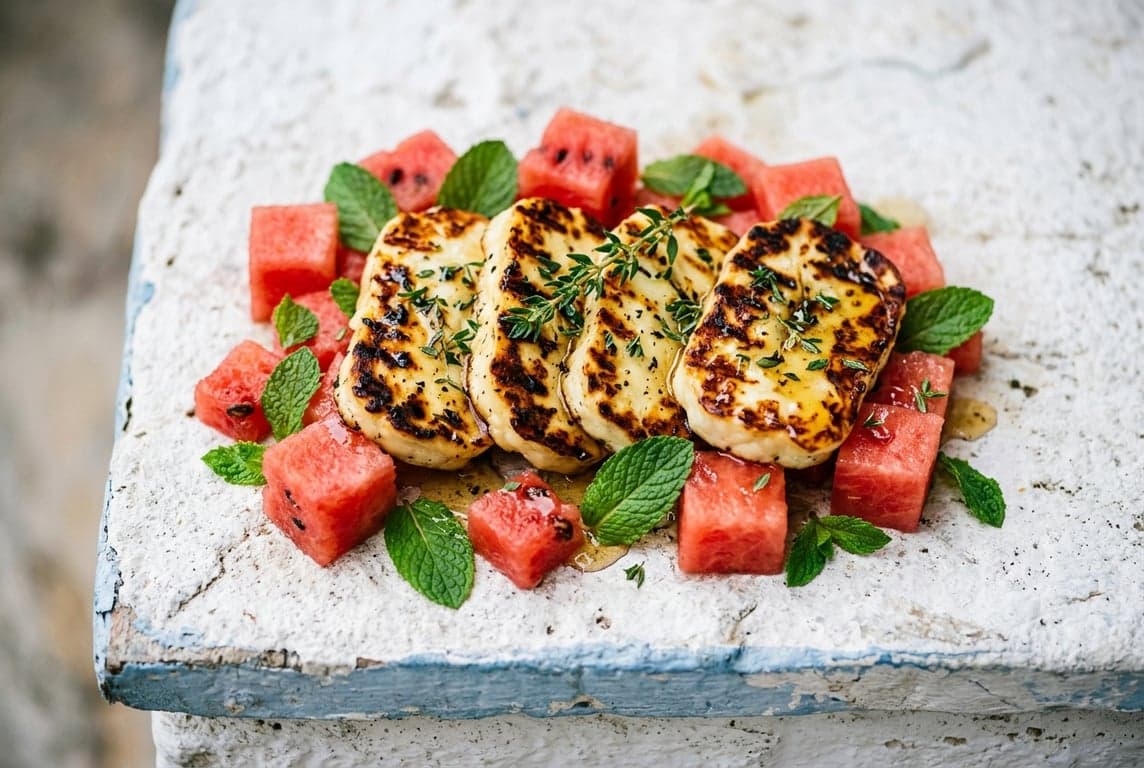 Grilled Halloumi with Thyme Honey