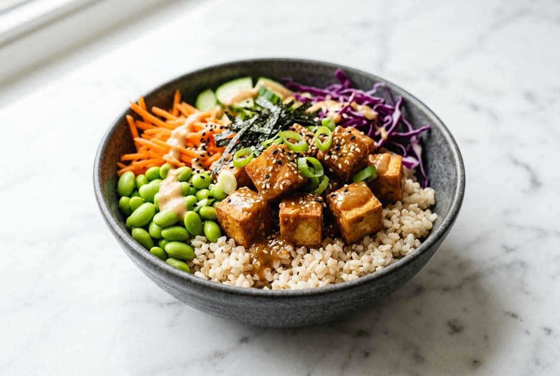 Brown Rice & Crispy Tofu Bowl