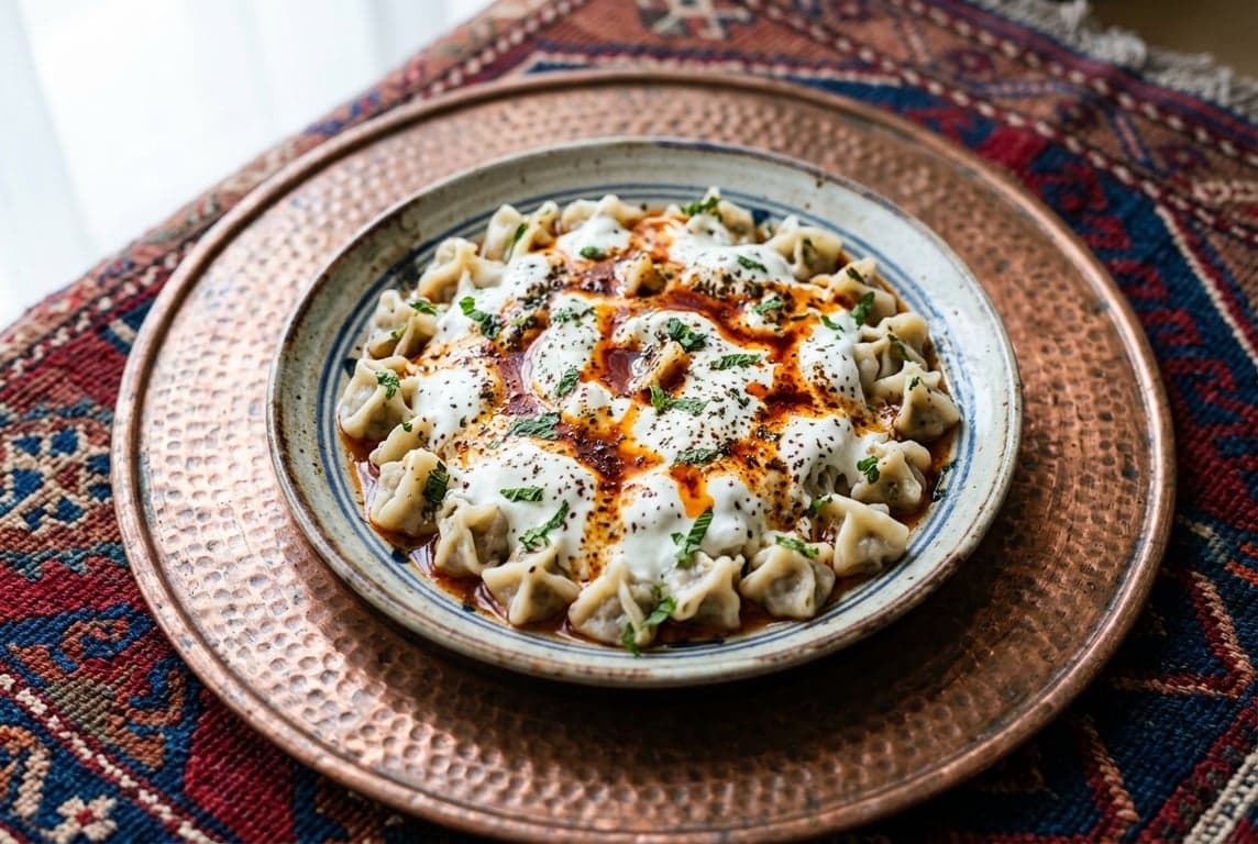 Manti (Turkish Dumplings with Yogurt)