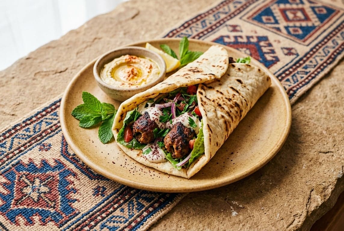 Spiced Lamb Flatbread Wrap